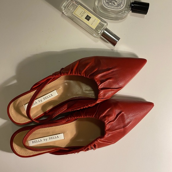 Red Leather flats - Picture 1 of 3